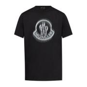 T-shirt met logo Moncler , Black , Heren