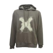 Katoenmix hoodie met geribbelde afwerking John Richmond , Gray , Heren