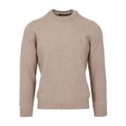 Kasjmier Crew Neck Sweater Made in Italy Gran Sasso , Beige , Heren