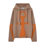 Beige Logo Front Sweater JW Anderson , Beige , Heren