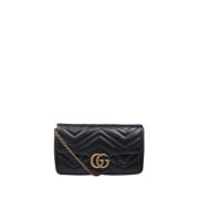 Schouder Mini Tas in Zwart/Wit Gucci , Black , Dames