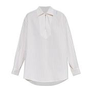 Oversized top met gestreept patroon Marni , White , Dames