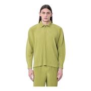 Geplooide Overhemd met Lange Mouwen Issey Miyake , Green , Heren