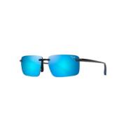 Rechthoekige zonnebril in zwart met blauwe lens Maui Jim , Blue , Unis...