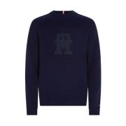 Blauwe Katoenen Gebreide Trui Tommy Hilfiger , Blue , Heren