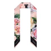 Zijden sjaal met bloemmotief Dolce & Gabbana , Pink , Dames