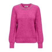 Stijlvolle Gebreide Collectie Only , Pink , Dames