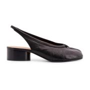 Iconische Tabi Leren Slingback Hakken Maison Margiela , Black , Dames