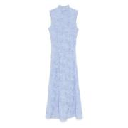 Lichtblauwe Mesh Maxi Jurk Rotate Birger Christensen , Blue , Dames