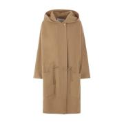 Kameelwol Kasjmier Hooded Jas Max Mara , Brown , Dames