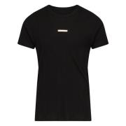 Zwart Geribbelde Crew-Neck T-shirt Italië Maison Margiela , Black , He...