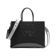 Geëmbosseerde Shopper Tas van Lakleer N21 , Black , Dames