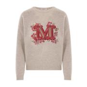 Beige Sweater met M Monogram Max Mara , Beige , Dames