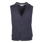 Gilet met knopen Sun68 , Blue , Heren