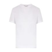 Wit Katoenen T-shirt met Tonaal Logo Borduurwerk Max Mara , White , Da...