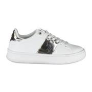 Sportieve witte vetersneakers met logoprint U.s. Polo Assn. , White , ...