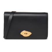 Zwarte leren portemonnee op band Mulberry , Black , Dames