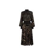 Velvet-Devoré Jurk met Metallic Glans Roberto Cavalli , Black , Dames