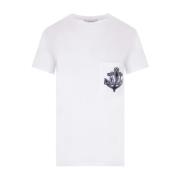 Witte Katoenen T-shirt met Borduurwerk Max Mara , White , Dames