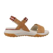 Comfortabele platte sandalen voor vrouwen Geox , Brown , Dames