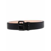 Schedel Metal Gesp Leren Riem Alexander McQueen , Black , Heren