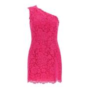 Elegante Kant Jurk in Schokkend Roze Dolce & Gabbana , Pink , Dames