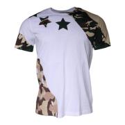 Camouflage Stars Crew Neck T-shirt Dolce & Gabbana , White , Heren