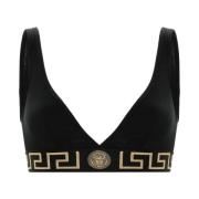 Zwarte Driehoek Katoenen Stretch Ondergoed Versace , Black , Dames