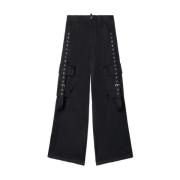 Slim Fit Casual Broek Off White , Black , Heren