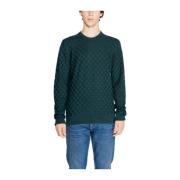 Gebreid Katoen Wol T-Shirt Calvin Klein , Green , Heren