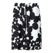 Zwarte Zijden Bloemenprint Bermuda Shorts Marni , Black , Heren