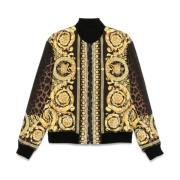 Barocco Animal Print Bomberjack Versace , Multicolor , Heren