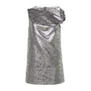 Argento Brokaat Jurk Msgm , Gray , Dames