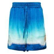 Zijden Trekkoord Shorts Casablanca , Blue , Heren