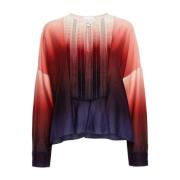 Multicolor Degrade Ronde Hals Shirt Forte Forte , Multicolor , Dames