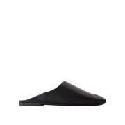 Zwarte Leren Shadow Mules Courrèges , Black , Dames