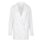 Dubbelrijige katoenen blazer Jucca , White , Dames