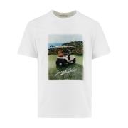 Vintage Crew-neck Katoenen T-shirt Jacob Cohën , White , Heren