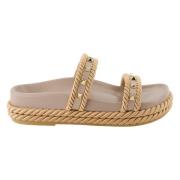 Beige Rockstud Platform Sandalen Valentino Garavani , Beige , Dames