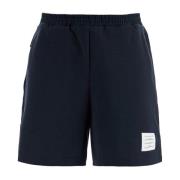 Navy Ripstop en Wol Shorts Combo Thom Browne , Blue , Heren