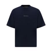 Monogram Katoenen T-shirt met Patroon Marni , Black , Heren