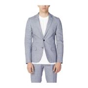 Linnen Katoen Blend Blazer Antony Morato , Blue , Heren