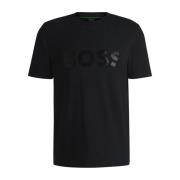 Spiegel Logo T-shirt - Eco Vriendelijk Hugo Boss , Black , Heren