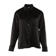 Zwarte Polyester Damesblouse Max Mara , Black , Dames