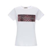 Logo T-shirt Ronde Hals Korte Mouwen Roberto Cavalli , White , Dames