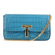 Mini Crocco Print Tas Tom Ford , Blue , Dames