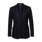 Navy Blauw Wol Blazer Heren Dolce & Gabbana , Blue , Heren