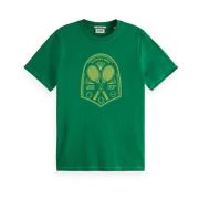 Artwork Regular T-shirt Scotch & Soda , Green , Dames