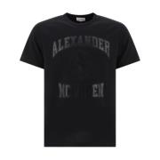 Zwart Katoenen T-shirt met Skull Print Alexander McQueen , Black , Her...