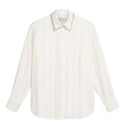 Witte Viscose Shirt met Kristal Detail Golden Goose , White , Dames